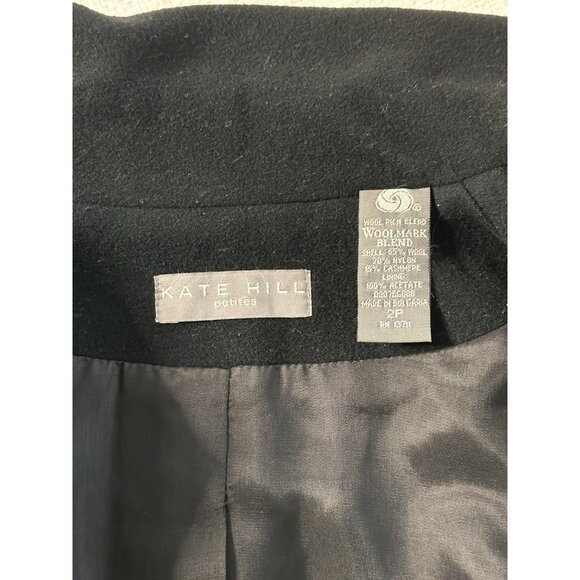 Kate Hill Wool Blazer Women's 2P Black - Picture 4 of 4